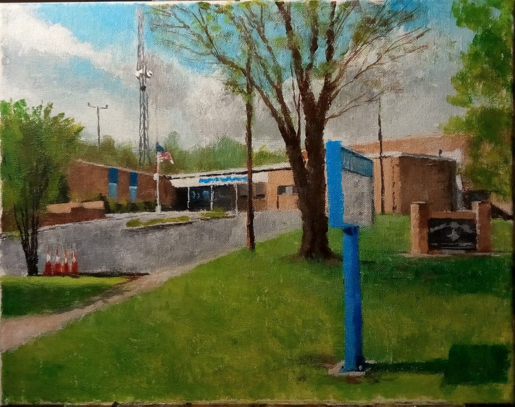 "Cherryville Senior High School" Acrylic 11 x 14. SOLD - Jeffrey J Bowers